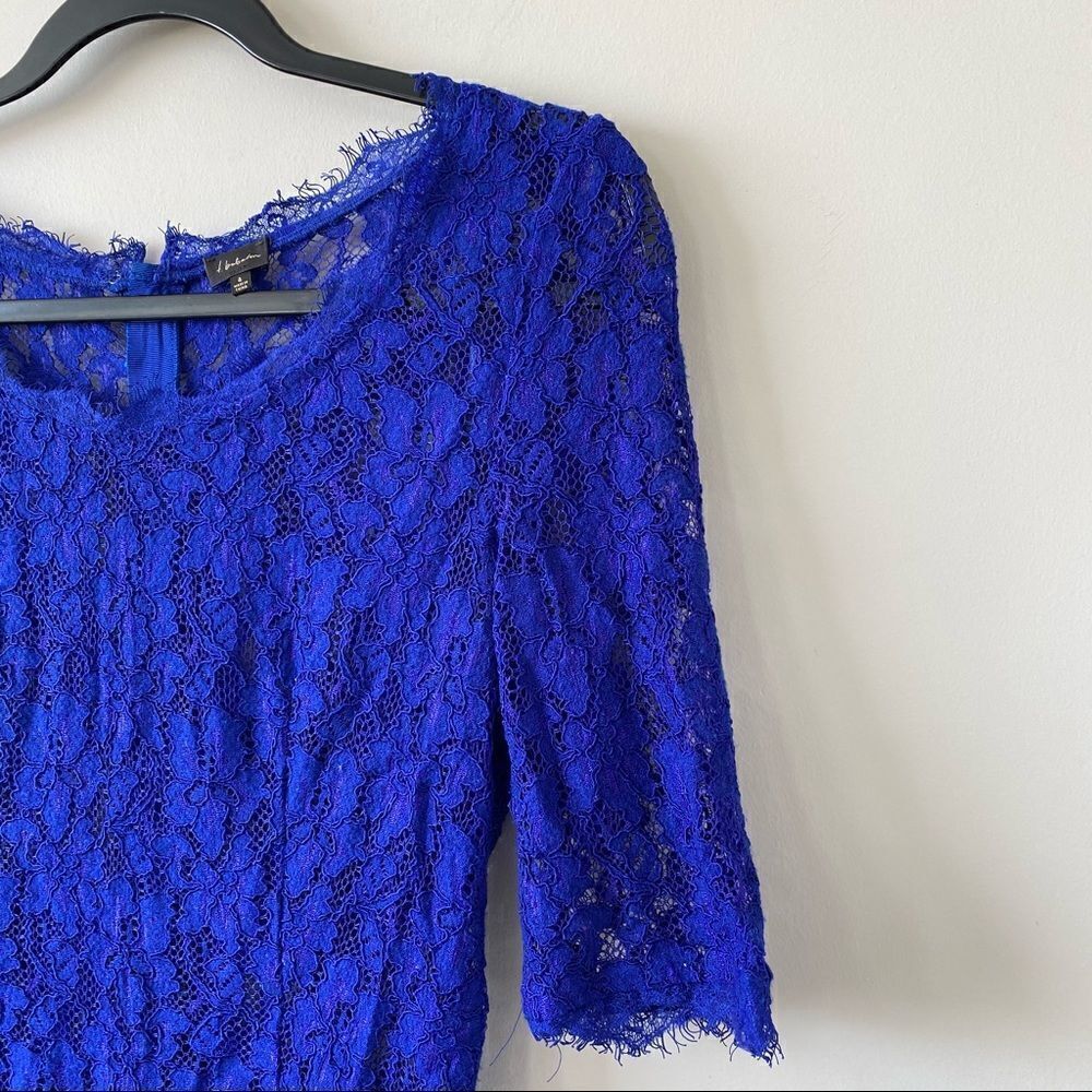 T.BABATON Barrett Lace Colt Blue Peplum Top - Picture 5 of 8